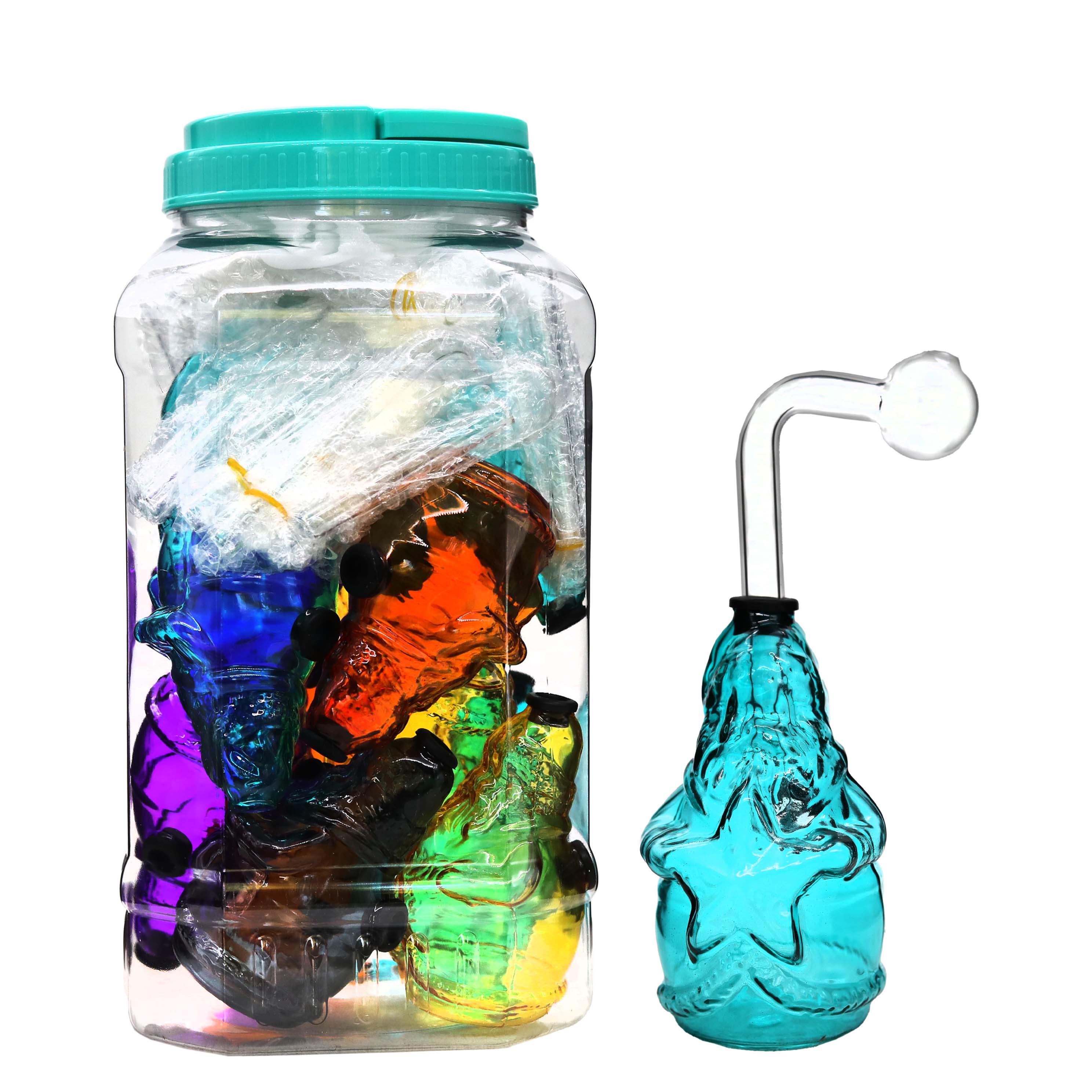 Full Color Santa Star Fancy Sniffer OB Waterpipe (SN-2522) | 5 inch | 12 Count Display product image
